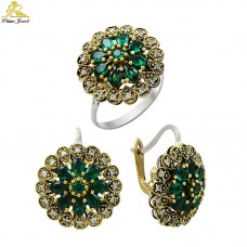 Gümüş Otantik Taşlı Set